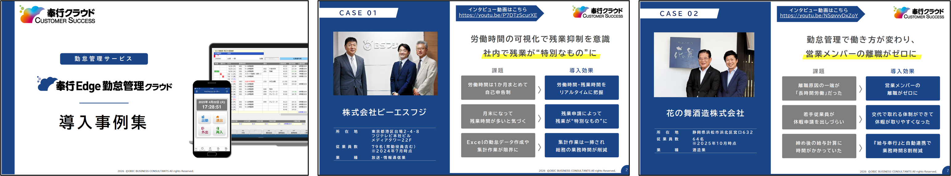 奉行Edge 勤怠管理クラウド 導入事例集